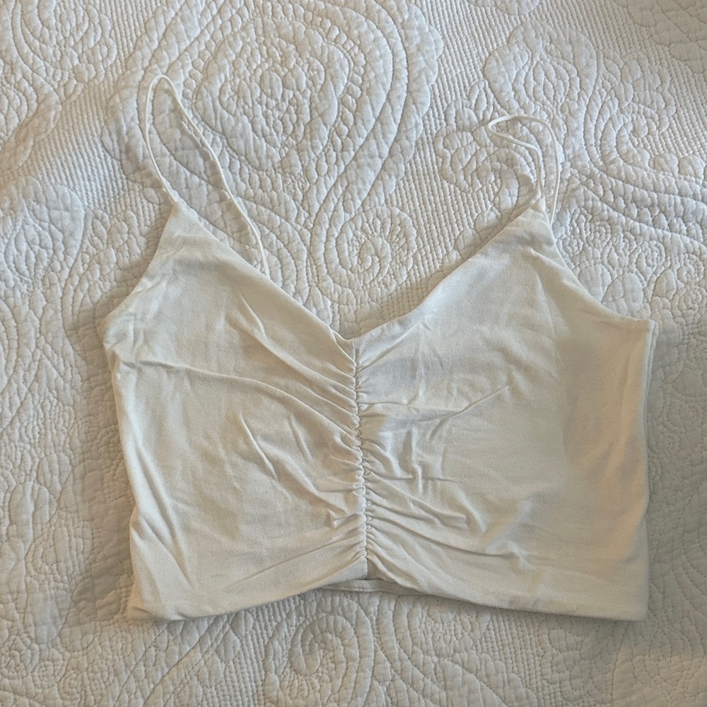 Garage Cream Ruched Tank Top